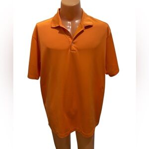 Nike Golf Fit Dry Men’s Short Sleeve Polo Shirt Sz XL  Orange Embroidered Swoosh